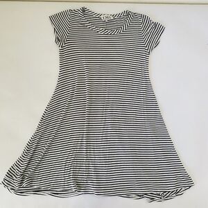 TMG TShirt Dress Women  Black‎ White Striped Mini Casual Stretch Preppy Nautical